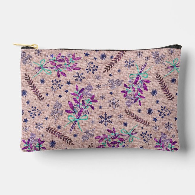Christmas holly bouquet - Dusty Rose Accessory Pouch (Front)