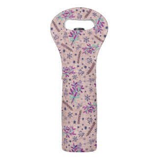 Christmas holly bouquet - Dusty Rose Wine Bag