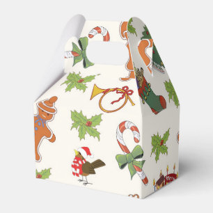 Christmas Holly,cake and Gingerbread Man Favor Boxes