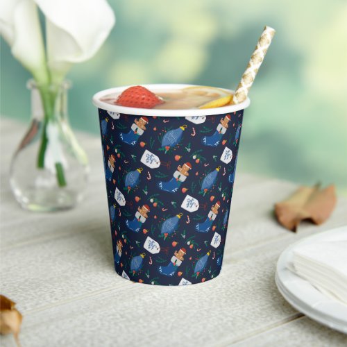 Christmas Holly Candy Cane Gingerbread Man Paper Cups