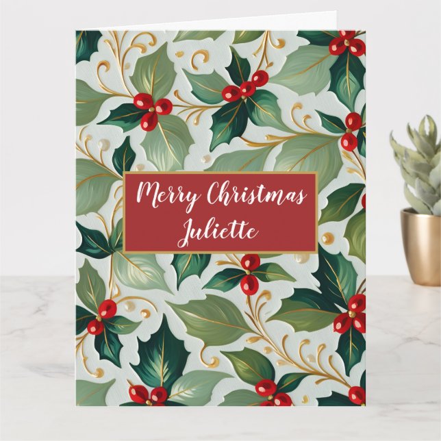 Christmas Holly Card (Small Plant)