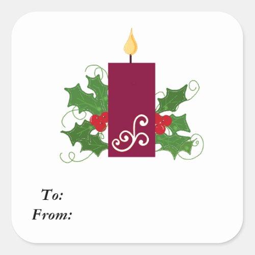 Christmas Holly Centerpiece Square Sticker