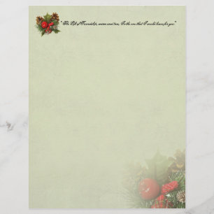Christmas Holly Centerpiece Stationery