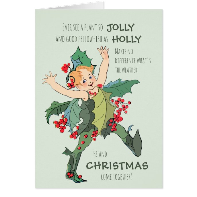 Christmas Holly child Elizabeth Gordon CC0529 Card