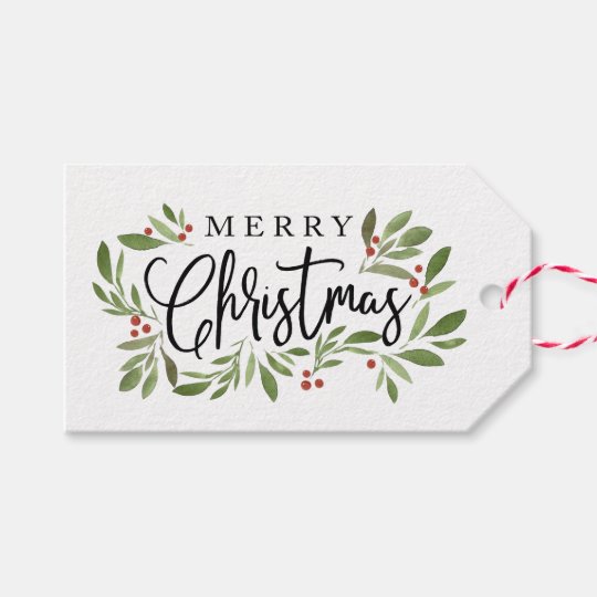 Christmas Holly Christmas gift tag | Zazzle.com