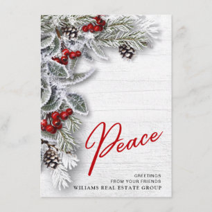 Christmas Holly Corporate Holiday Greeting Card