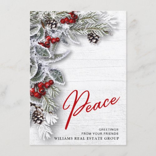 Christmas Holly Corporate Holiday Greeting Card