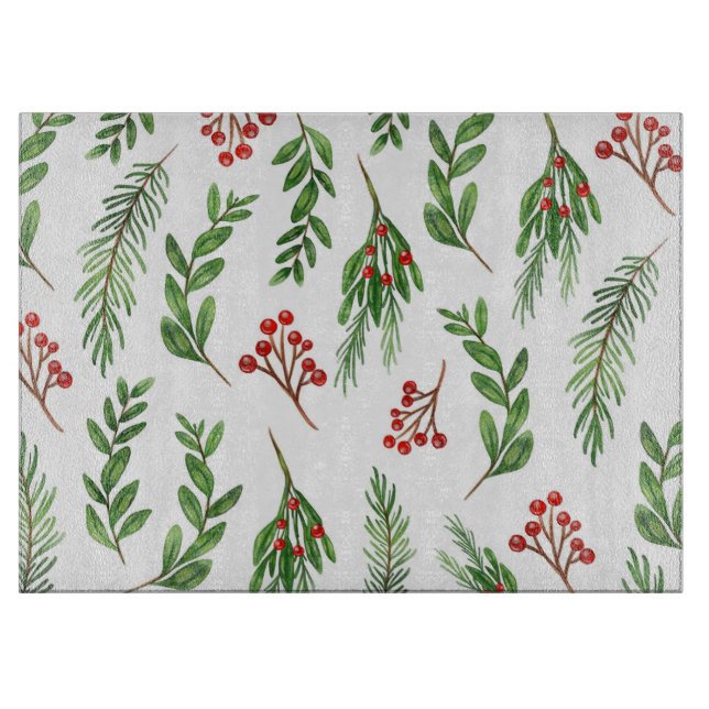 Christmas Holly Cutting Board (Front)