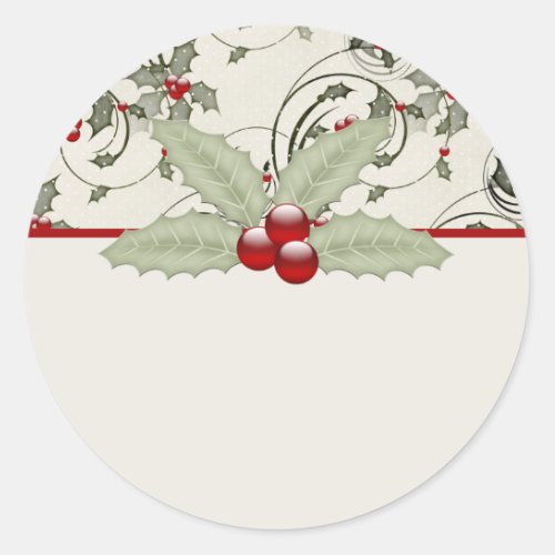 Christmas Holly Design 1 _ Christmas Stickers