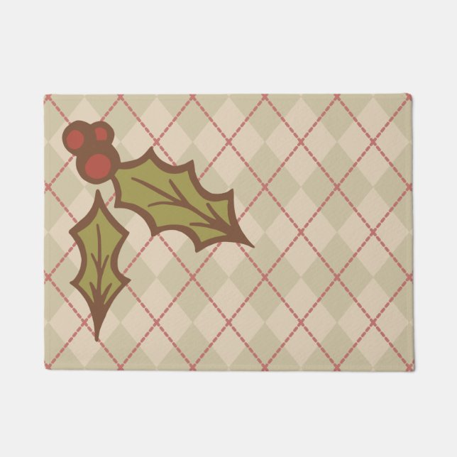  Christmas Holly Doormat  (Front)