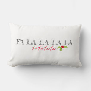 Christmas Holly Fa La La La La Song Text Name Lumbar Pillow
