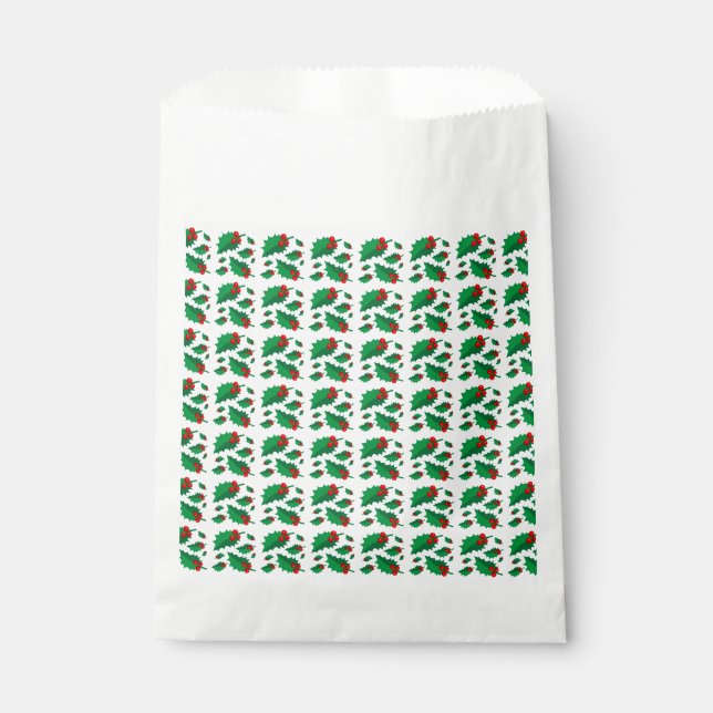 Christmas Holly Favor Bag (Front)