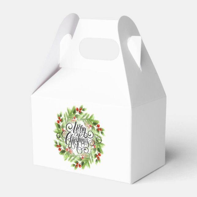 Christmas Holly Favor Box (Front Side)