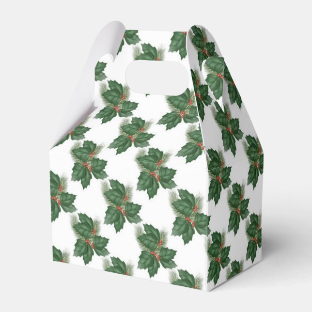 Christmas Holly Favor Boxes (Back Side)