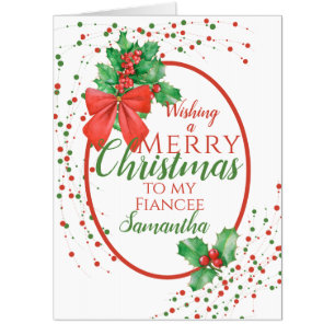 Christmas Holly Fiancee Oversized Card
