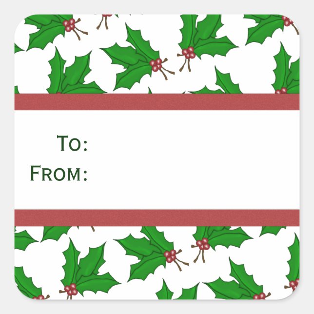 Christmas Holly Gift Stickers (Front)