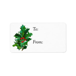 Christmas Holly Gift Tag