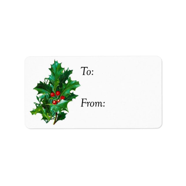 Christmas Holly Gift Tag (Front)