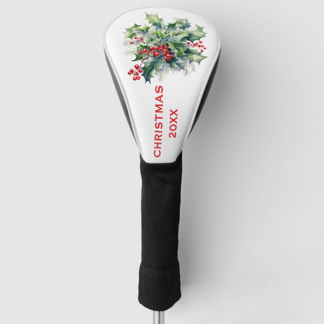 Christmas Holly Golf Head Cover (Front)