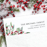 Christmas Holly Greenery  Label<br><div class="desc">Our festive return address label features a Christmas red and green holly berry greenery. It's the perfect way to let your friends and family know where you live during the holiday season. This label is sure to add a touch of holiday cheer to your mail and get noticed by everyone...</div>