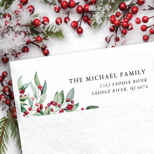 Christmas Holly Greenery  Label