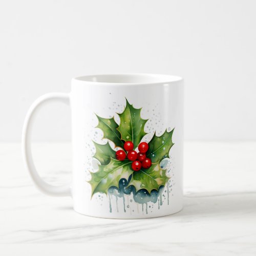 Christmas holly holiday Coffee Mug