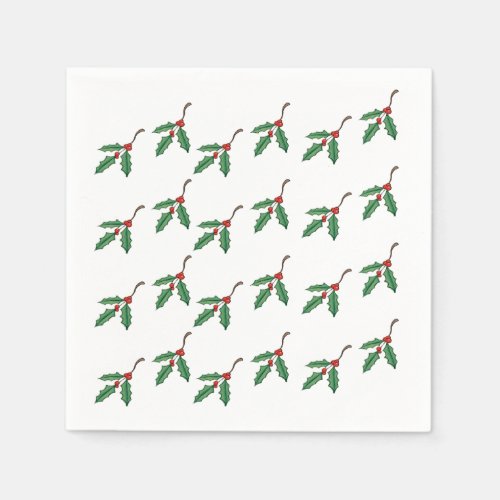 Christmas Holly Holiday Party Napkins