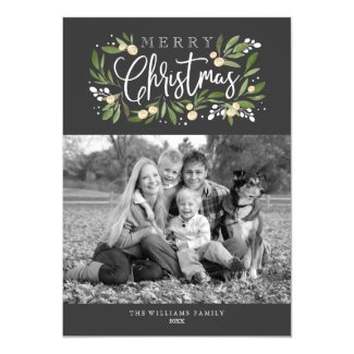 Christmas Holly-Holiday Photo Card