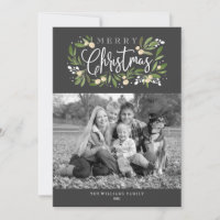 Christmas Holly-Holiday Photo Card