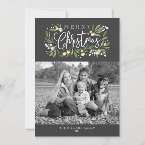 Christmas Holly_Holiday Photo Card