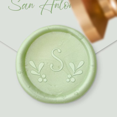 Christmas Holly Initial Wax Seal Stamp