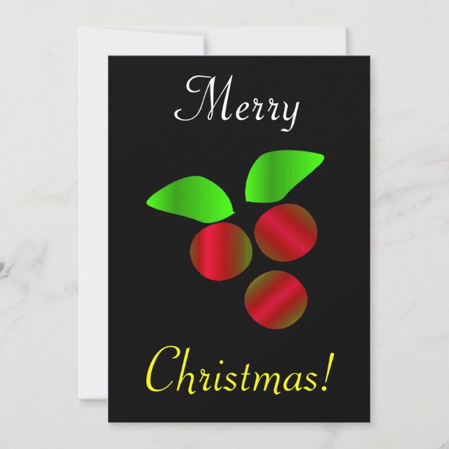 Christmas Holly Invitation (Front)