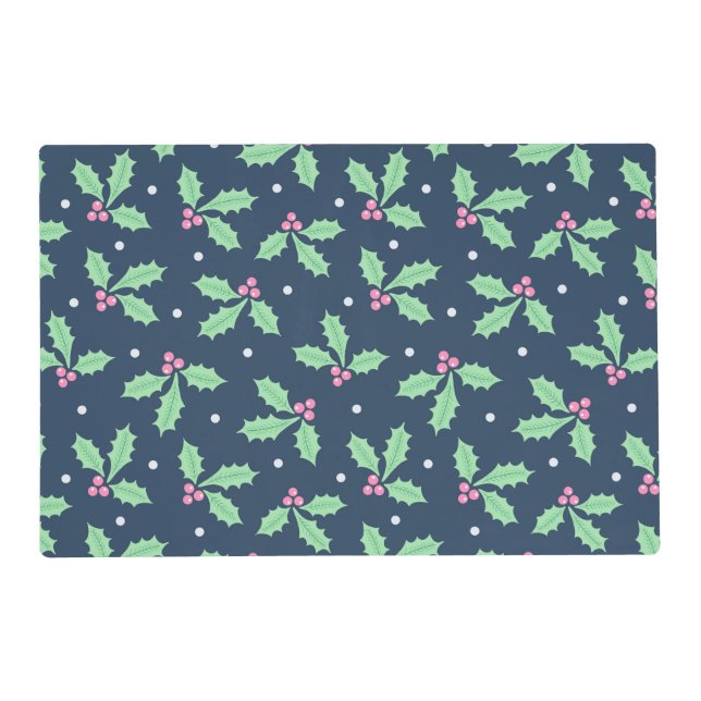 Christmas Holly Ivy Pattern Placemat (Front)