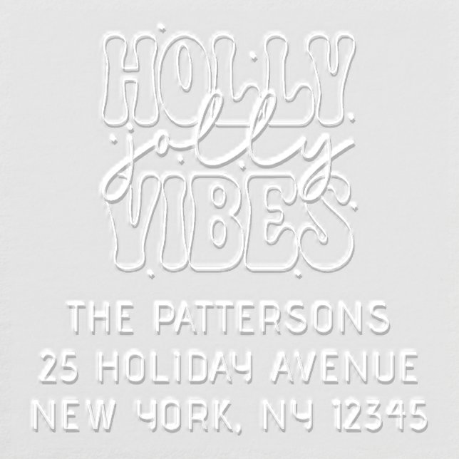 Christmas Holly Jolly Vibes Personalized Address Embosser (Design)