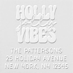 Christmas Holly Jolly Vibes Personalized Address Embosser