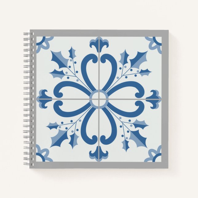 Christmas Holly Leaves and flowers Notebook (Front)