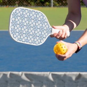 Christmas holly leaves and flowers petals tiles pickleball paddle