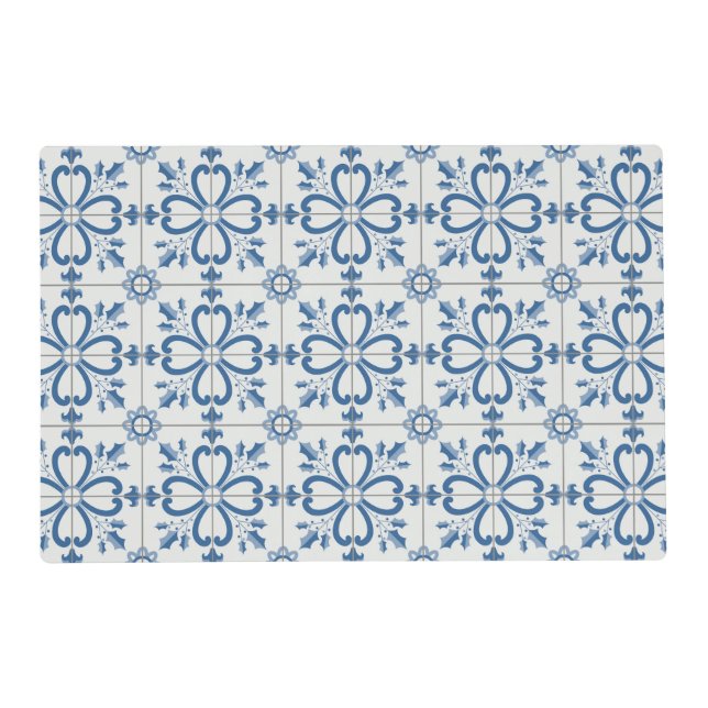 Christmas holly leaves and flowers petals tiles placemat (Front)