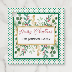 Christmas Holly Leaves Elegant Gift Tags