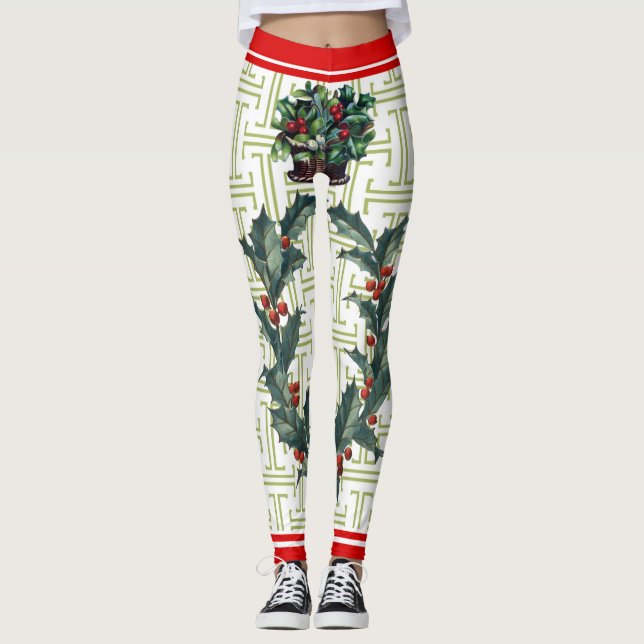Christmas Holly Leggings (Front)