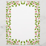 Christmas holly letterhead<br><div class="desc">This design features frame with Christmas holly.</div>