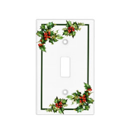 Christmas Holly Light Frame Switch Cover
