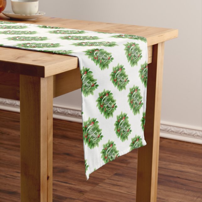 Christmas Holly  Medium Table Runner (In Situ)
