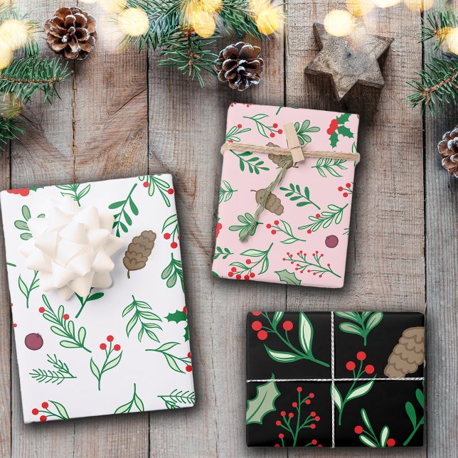 Christmas Holly Mistletoes  Wrapping Paper Sheets (Creator Uploaded)