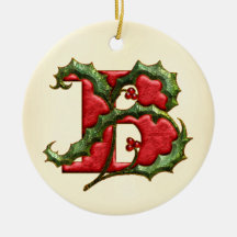 Christmas Holly Monogram B
