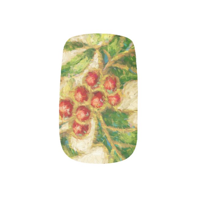 Christmas Holly Nail Art (Left Thumb)
