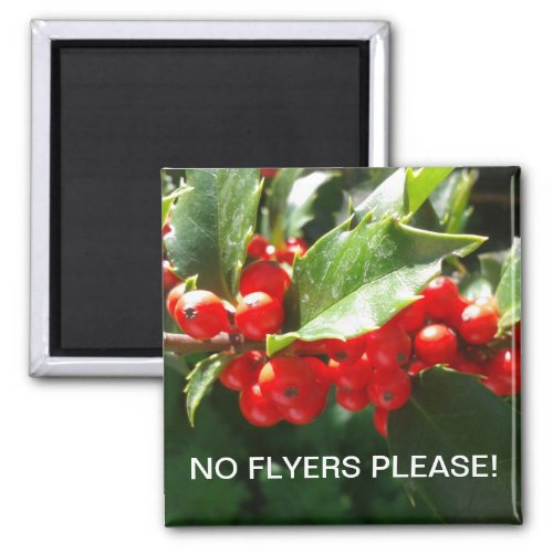 Christmas Holly No Flyers Please Dishwasher Magnet
