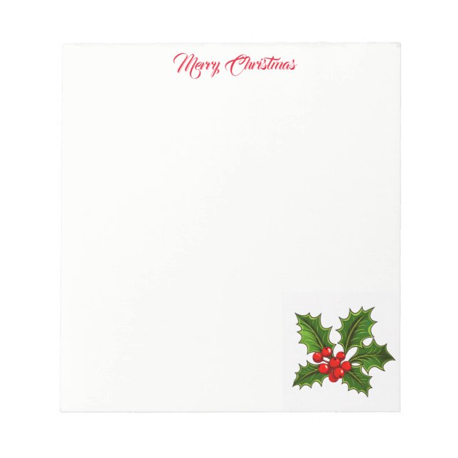 Christmas Holly Notepad (Front)
