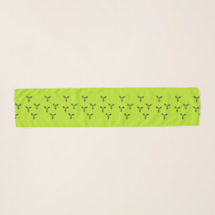 Christmas holly on green scarf