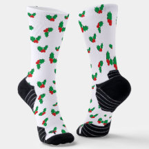 Christmas holly on sports socks